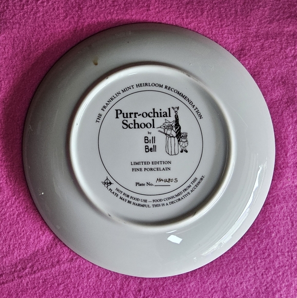 Franklin Mint collector plate Purr-ochial School - Picture 2 of 2